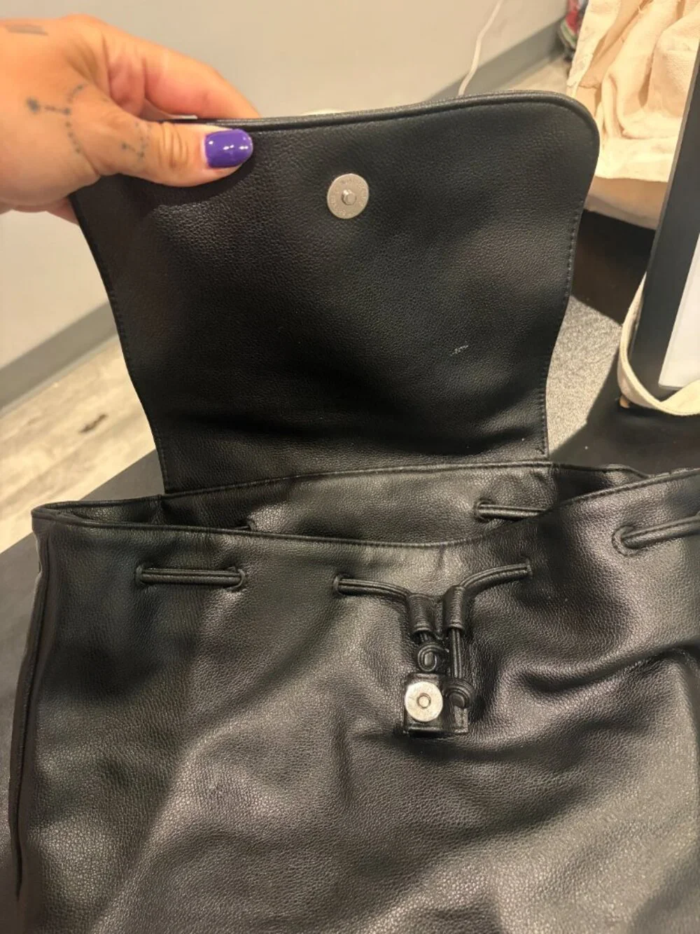 Victoria's Secret Backpack Solid Black No Pockets*